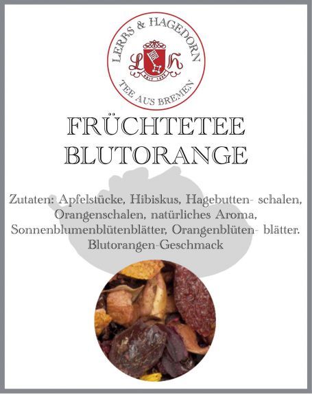 Té de Frutas Naranja Sanguina 2kg Con Apfelstücken, Hibisco, Hagebutten- Cáscara