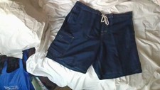NWT George 2XL (44-46) Navy Swimtrunks Quik Dry UPF50 At Knee Cargo Shorts Mesh