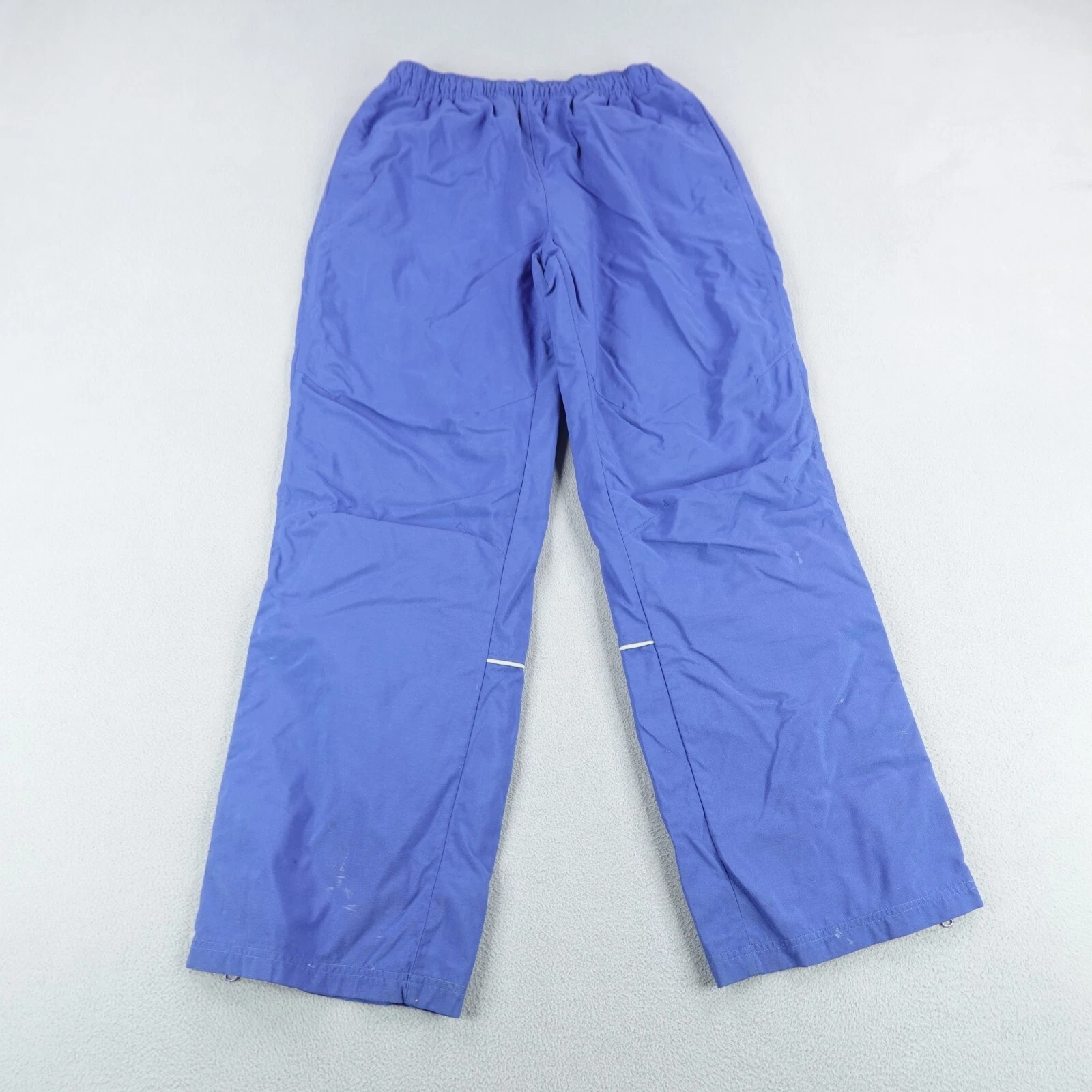 Vintage Nike Bauer Pants Mens Medium Blue Hockey Ankle Zip Waterproof Rain ^
