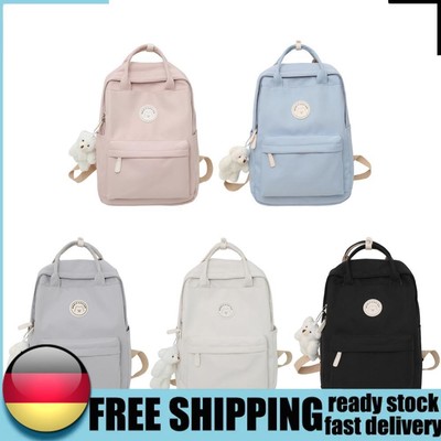 Teens Casual Backpack with Plush Pendant Large Capacity School Backpack Zipper