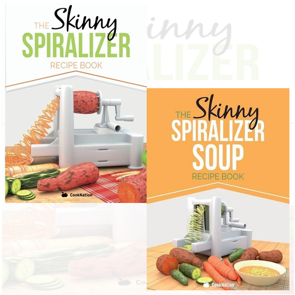 Skinny Spiralizer Soup Recipe Book Collection 2 Books Set By CookNation New PB