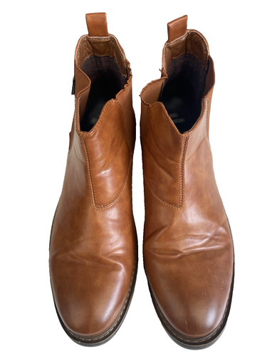 Ben Sherman Men The Original Tribute Brown Faux Leather Chelsea Boots Size UK 12 - Picture 4 of 11