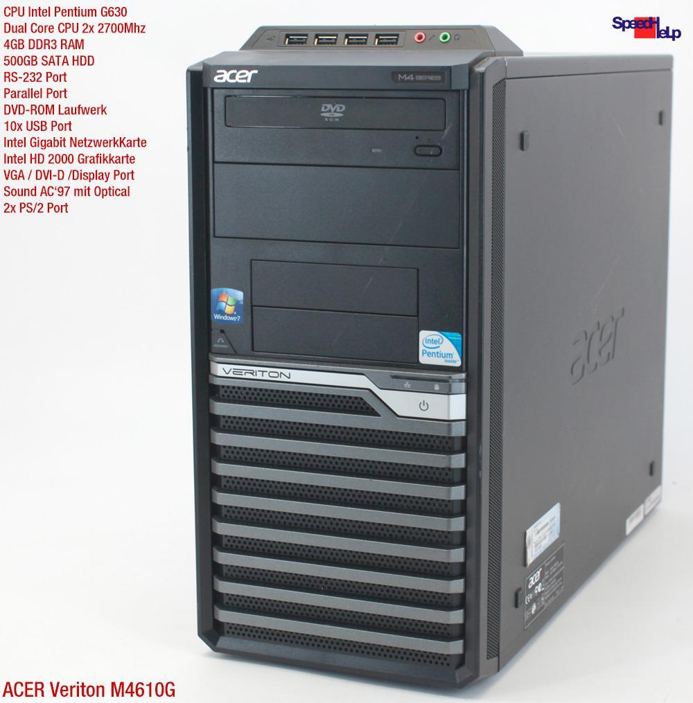 PC COMPUTER ACER VERITON M4610G DUAL CORE 4GB DDR3 500GB PARALLEL