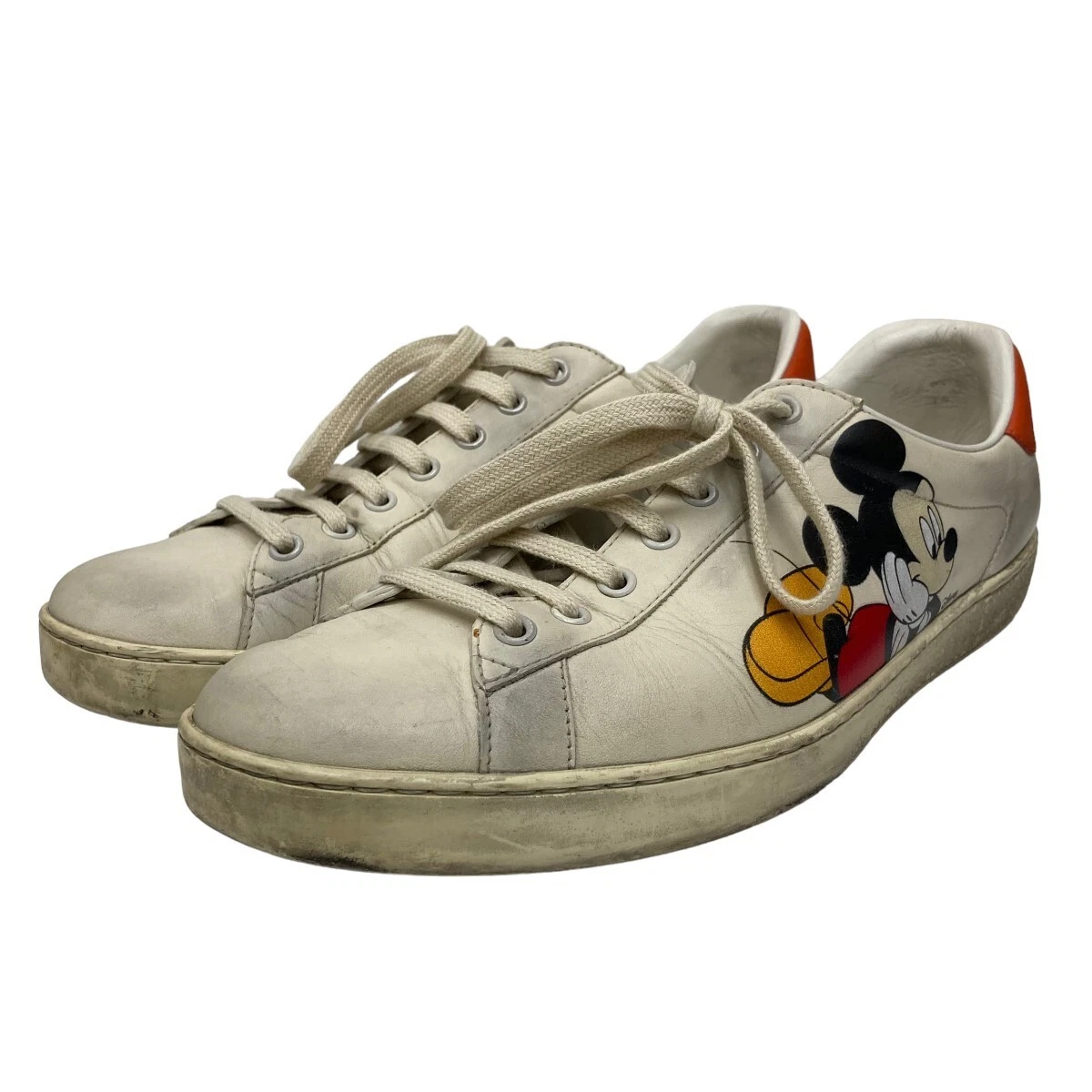 GUCCI×Disney Ryton Mickey Mouse baskets cuir chaussures hommes US 9 avec boîte