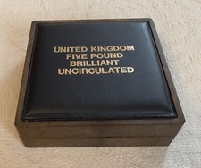 Box Moneta scatola per 5 pound 1987 sterline oro certificato e oblo Regno Unito