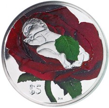BABY PROOF  1/2 Oz Silver Coin 5$ British Virgin Islands 2014