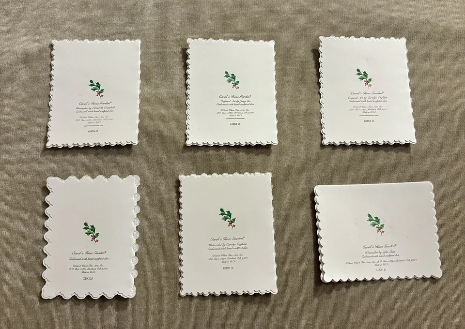 6 Carol's Rose Garden Christmas Cards Wilson Fine Arts Mixed Lot No Envelopes - Image 4 of 4