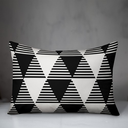 Creative Products Black Geo Triangles 20 x 14 Indoor / Outdoor Pillow - Picture 3 of 3