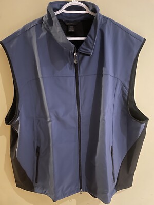 North End - Men's 3 Layer Light Bonded Softshell Vest  5xl Navy / Black