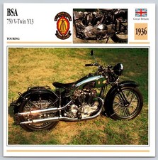 BSA 750 V-Twin Y13 1936 G Britain Edito Service Atlas Motorcycle Card