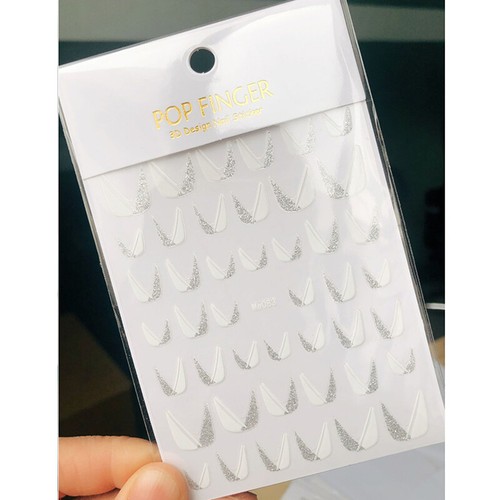 Selbstklebende Maniküre-Dekorationsaufkleber Bunte 3D-Pailletten French Tips < - Bild 11 von 20