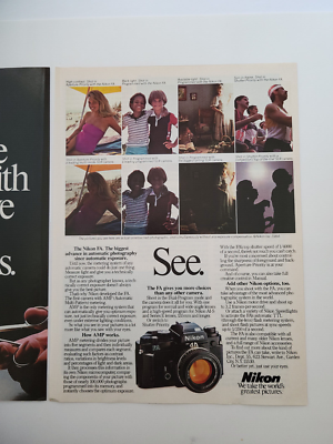 Nikon FA Camera Introduced Automatic Exposure AMP 1984 Ad Natural