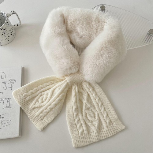 Invierno Cálida Bufanda de Piel Sintética Mujeres Gruesa Piel Peluda Cruz Bufanda Cuello Cálido - Imagen 15 de 24