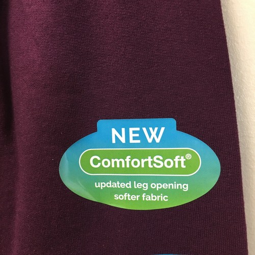 Hanes ComfortSoft Women's 2pk Open Bottom Leg Fleece Sweatpants Purple XL 16-18 - Picture 6 of 8