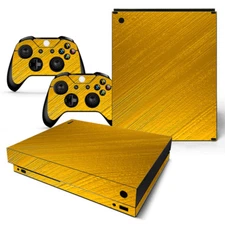 Xbox One X Skin Design Foils Sticker Screen Protector Set - Gold Motif