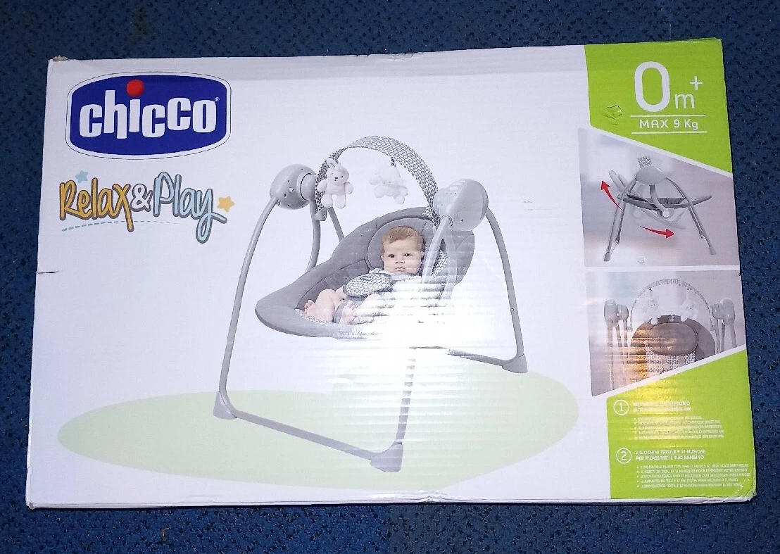 Chicco Relax Play Baby Swing Age 0m Brand New Grey Max 9kg. eBay