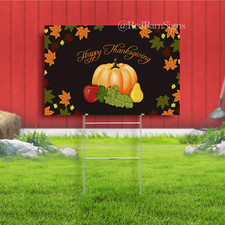 Happy Thanksgiving Turkey Day Holiday Season Fall Decoration Yard Sign Design B3