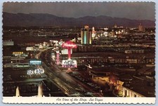 Postcard NV Las Vegas Nevada Air View Of Strip Night Lights Flip Wilson 6x4 B19