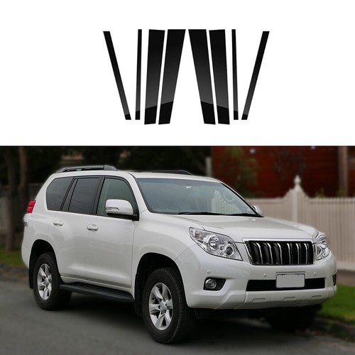 8 postes de pilar negros moldura de puerta para Toyota Land Cruiser Prado J150 2010-2023 - Imagen 2 de 13