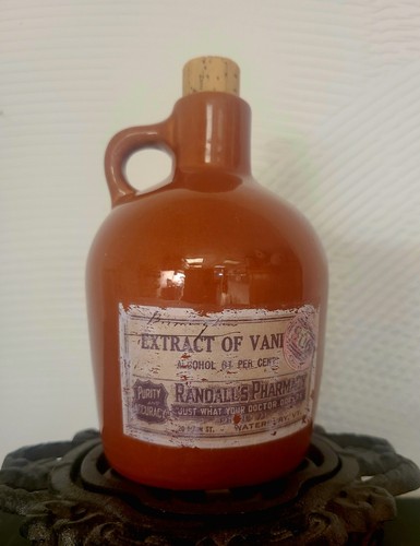 Small Ceramic Labeled Jug With Cork Advertising Country Granny Core Farmhouse  - Picture 1 of 3