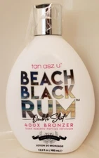 Tan Asz U BEACH BLACK RUM Double Shot 400X Bronzer 13.5oz Tanning Bed Lotion