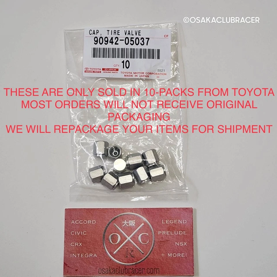 Nuevo Juego de 4 tapas de vástago de válvula de neumático genuino OEM Lexus 90942-05037 plateado OE Foto 2 de 4