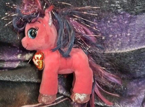 PLUSH HORSE VTG Ty beanie boos My Little Pony RUBY 8" GLITTER HOOVES - Picture 4 of 4