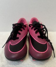 Kids Nike JR Bravata II 844442 600 2.5Y Pink Black/Volt Soccer Cleats