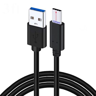 3ft 10mm Extended Long Tip Usbc Type C Data Sync Fast Charger Cable Cord usb 3.