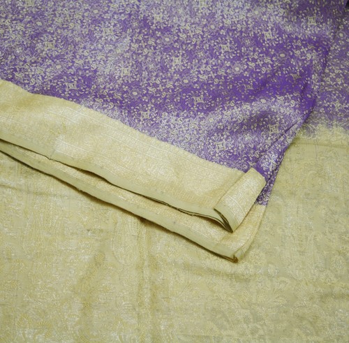 Vintage Sari Purple Heavy Pure Silk Hand Woven Brocade Saree Ethnic Wear 5Yd - Picture 10 of 15