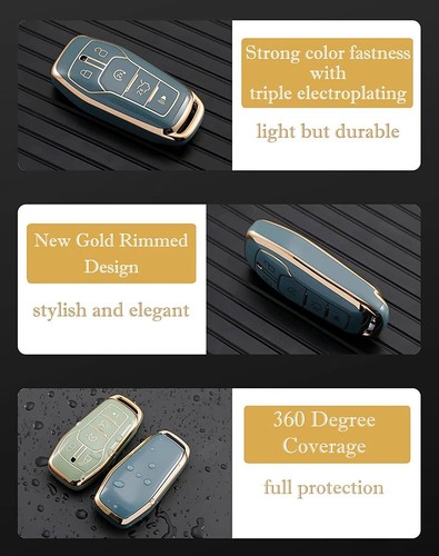 2025 TPU Remote Key Fobs Covers Keychain for Ford F-150 Explorer Lincoln MKX MKC - Picture 11 of 17