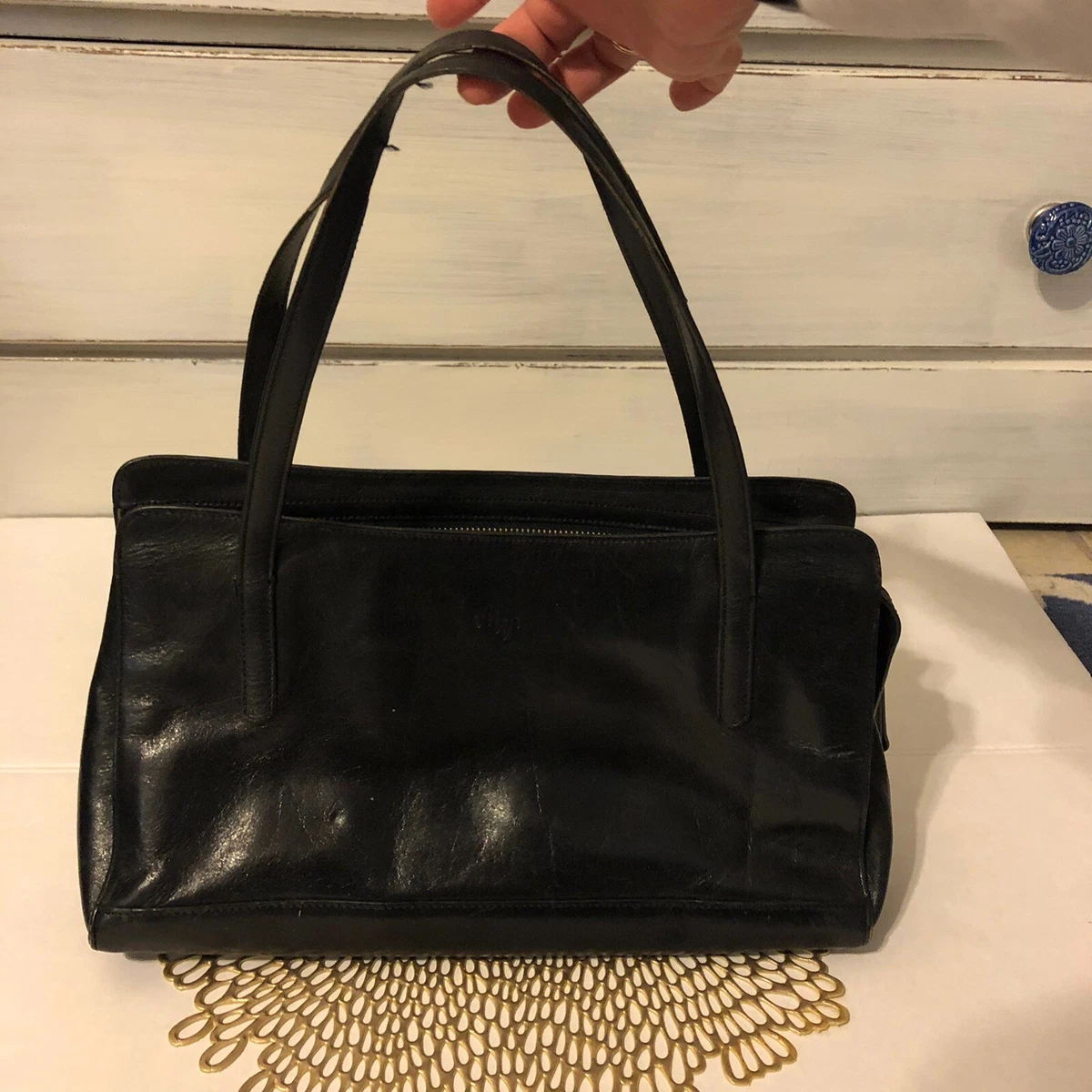 Monsac Original black leather Shoulder purse Handbag eBay