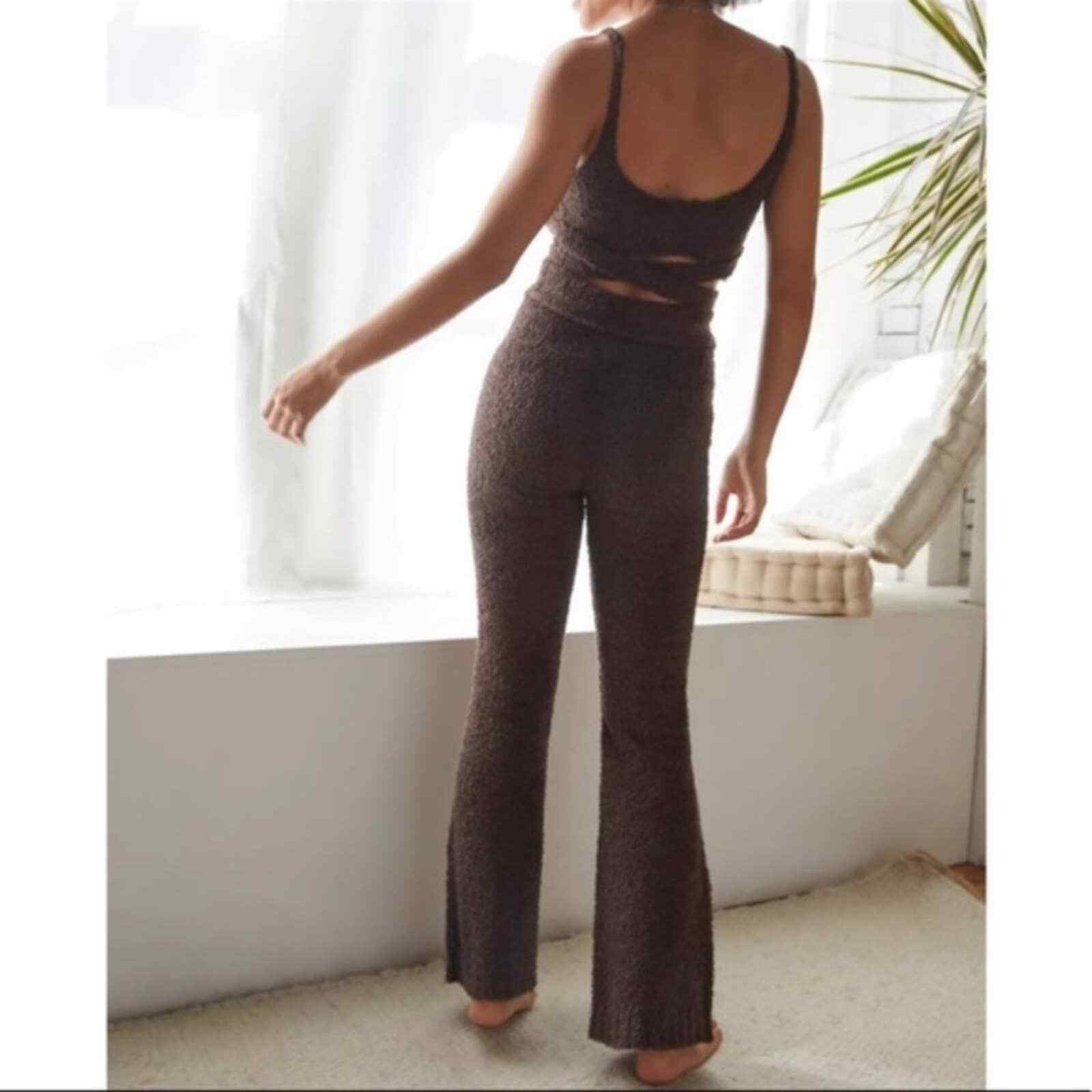 Urban Outfitters Out From Under Brown Fuzzy Flare Lounge Pants Skims Cozy  Knit | eBay