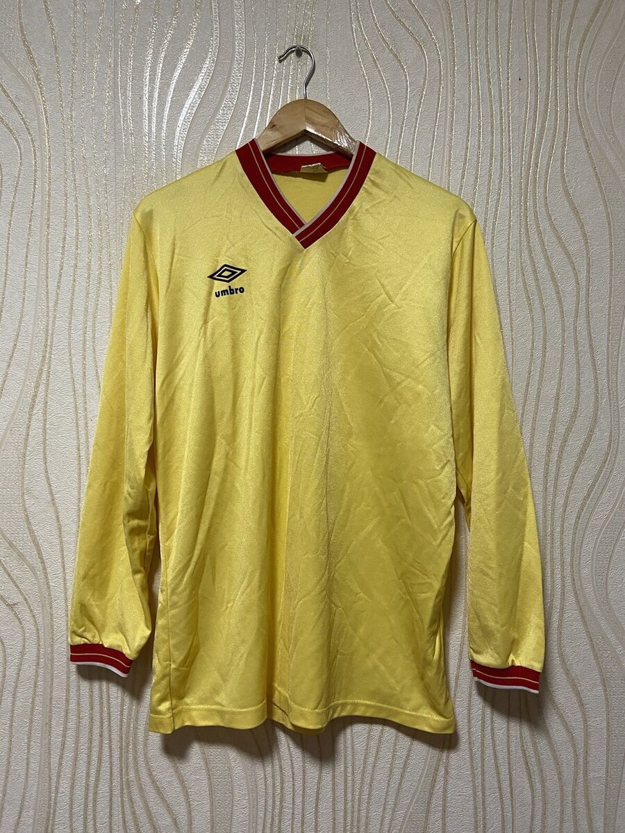UMBRO 80s FOOTBALL SHIRT SOCCER JERSEY LONG SLEEVE YELLOW sz UMBRO 80s FOOTBALL SHIRT SOCCER JERSEY LONG SLEEVE YELLOW sz