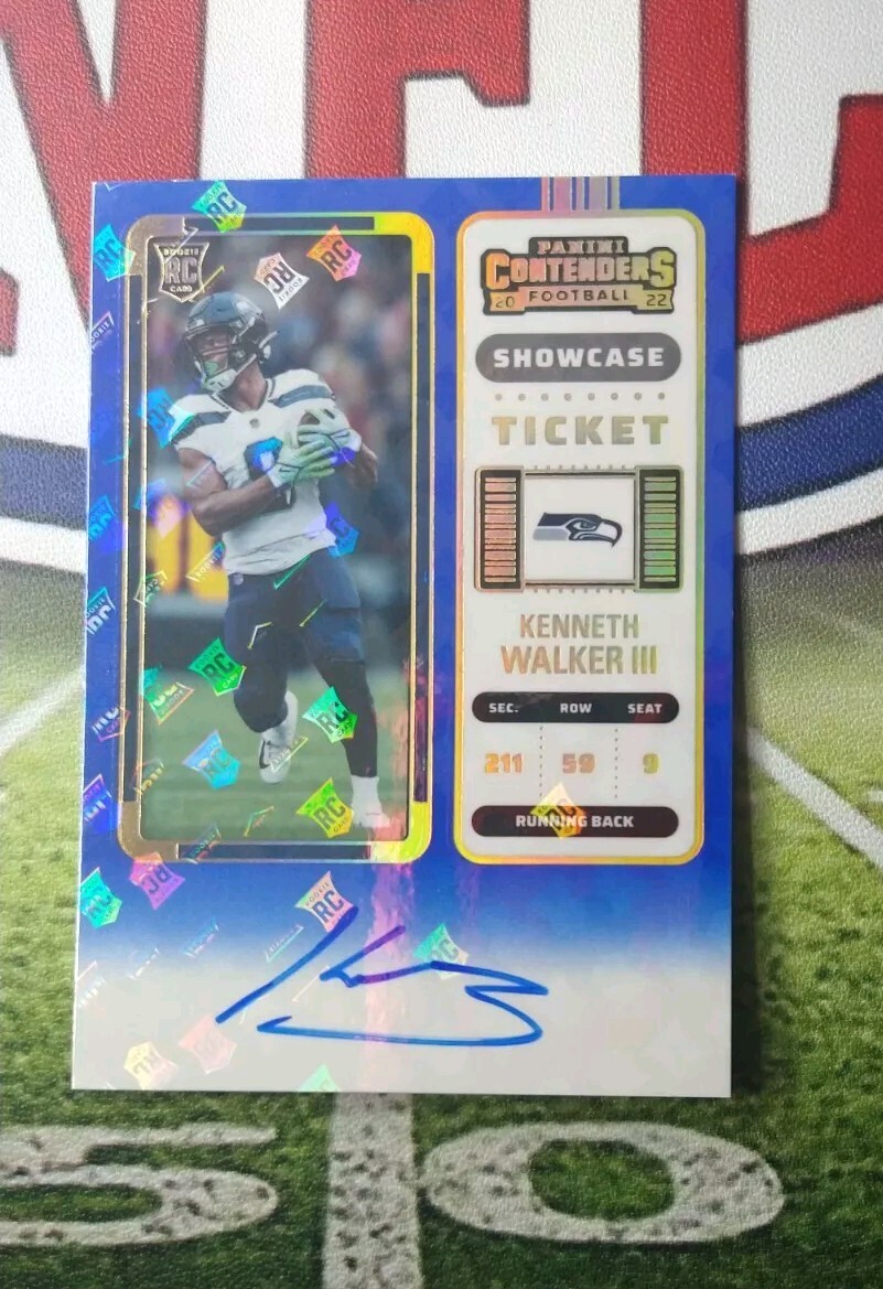 2022 Panini Contenders #126 Kenneth Walker III RC Rookie Showcase Ticket Auto