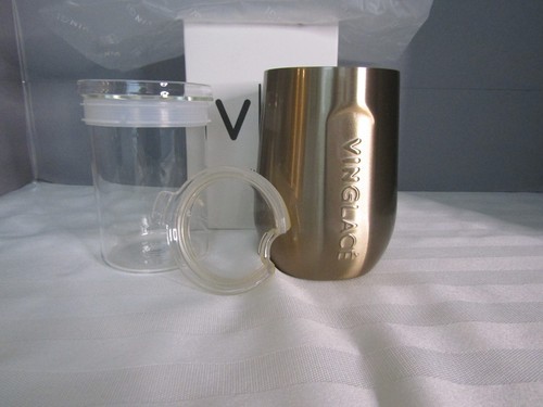 Vinglacé 10oz Stemless Copper Color Wine Tumbler Removable Glass Insert