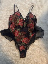 Vintage Victoria's Secret Gold Label Floral Bodysuit Teddy M