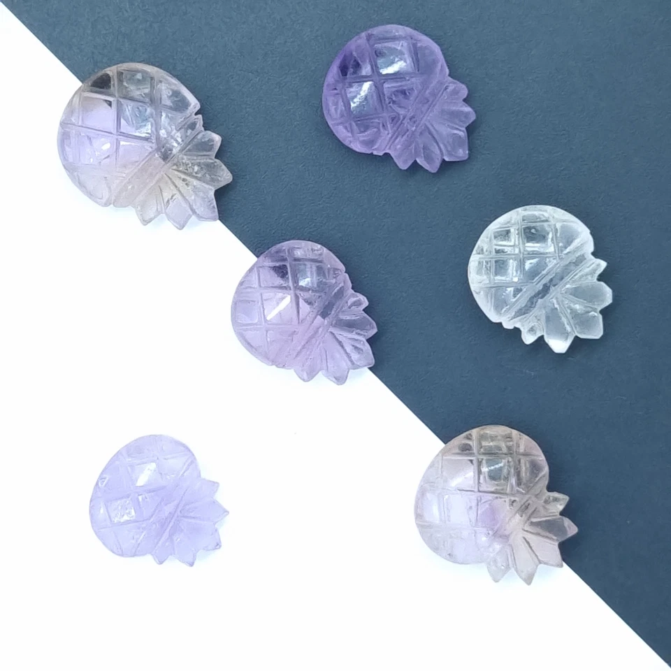 Natural Untreated 16 To 21 mm Pineapple Carved Ametrine 6 Pcs Jewelry 87.45 Ct - Image 2 of 4