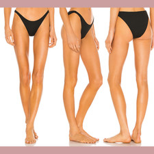 NEW 95 Onia Large Ashley Metallic Zigzag Bikini Bottom in Black 4538
