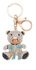 Women's Fashion Keychain Crystal Keyring / Handbag Charm Teddy Bear New
