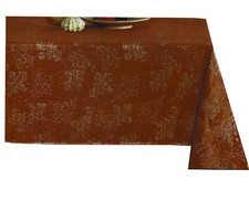Fall Rectangle Tablecloth 60 x 120 Spice Leaf Toss Shimmer Luxe Metallic Thread