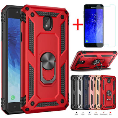 For Samsung Galaxy J7 Aura  J7 Star J7 Eon Ring Stand Case Screen Protector