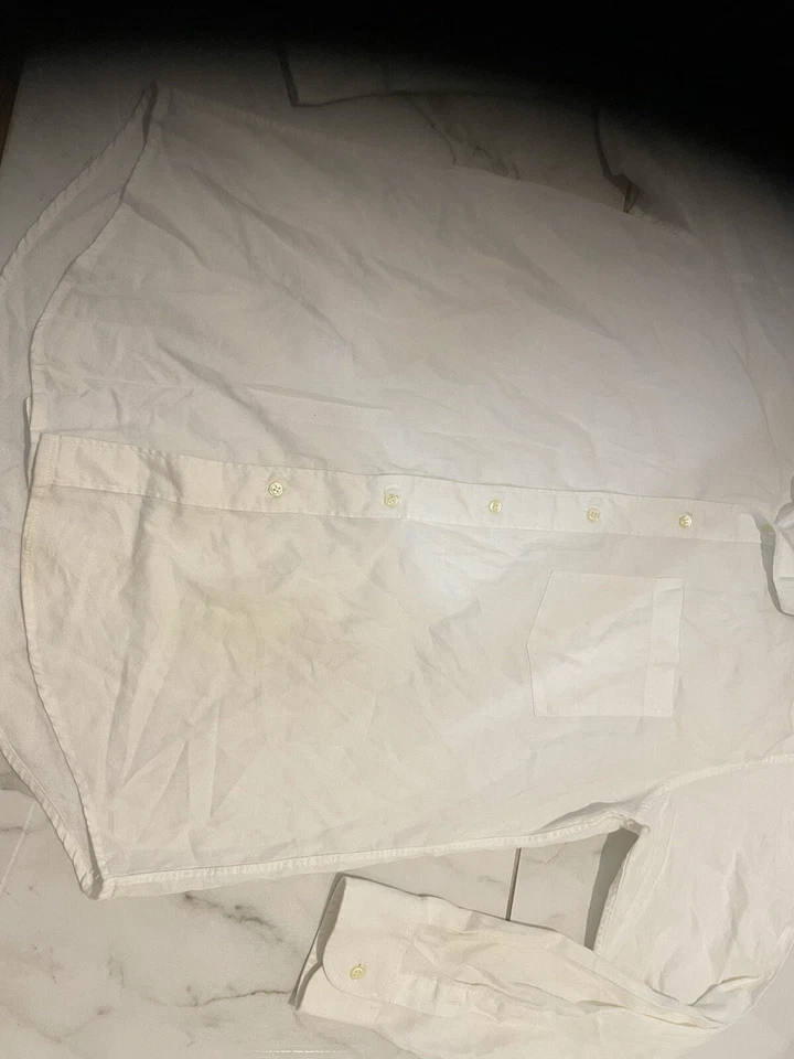 Vintage Men Burberry’s London Off- White Button Down Shirt Size 15 - Image 2 of 4