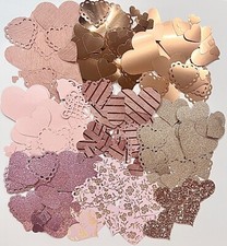 300 Fun Heart Die Cuts Mixed Rose Gold Pack Valentines Embellishment/Ephemera