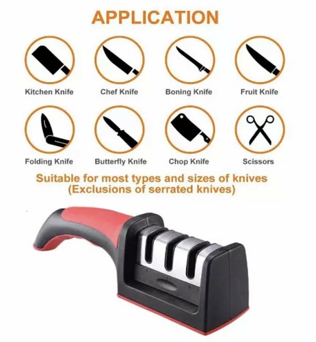 AFFILACOLTELLI PROFESSIONALE Resistente Ceramica Tungsteno 3 Step Chef Premi - Foto 6 di 6