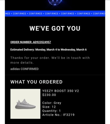 adidas estimated delivery