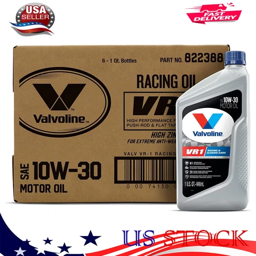 Valvoline VR1 Racing SAE 10W-30 Motor Oil 1 QT,Case of 6, 394 Degrees Fahrenheit