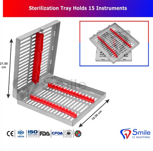 German Sterilization Cassette Rack Tray Hold 15 Dental Instruments Autoclave CE - Picture 2 of 15