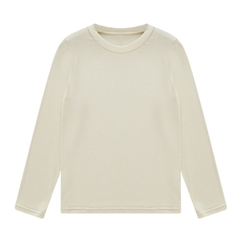 Girl's T-shirt Solid Color Tops Boys Bottoming Shirt Round Neck Kids Underwear - Picture 56 of 74