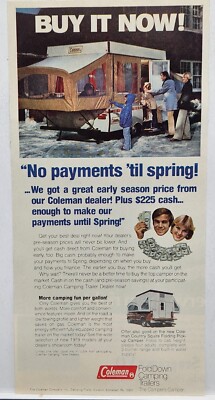 1978 Coleman Fold Down Camper Camping Original Print Ad Retro 70s